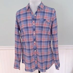 Eddie Bauer Classic Fit Plaid Long Sleeve Button Down Shirt